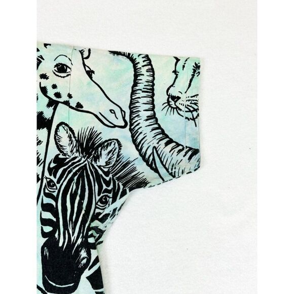 Vintage All Over Print Tie Dye Animals One Size T-shirt Jungle Single Stitch - Picture 5 of 9